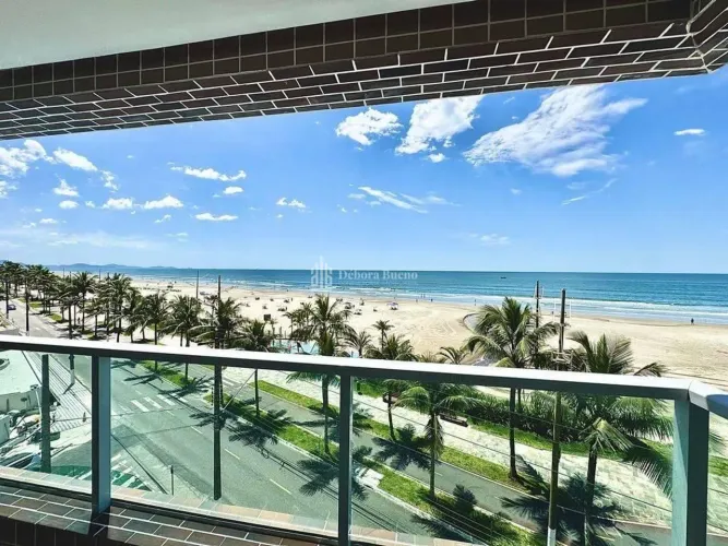 Frente Mar! Vista Mar 3 Dormitórios Sendo 1 Suíte Varanda Ampla, 2 Vagas