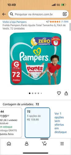 Fralda Pampers Ajuste Total G