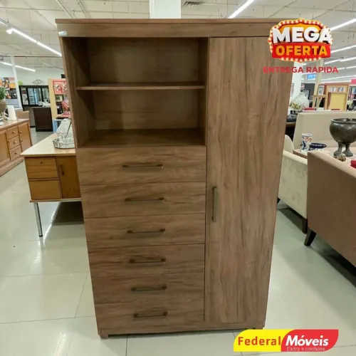 Cômoda 6 Gavetas 1 Porta - Temos Crediário