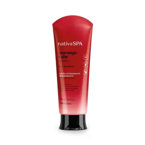 Nativa SPA Morango Ruby Loção Antioxidante Desodorante Corporal Boticário 30% Off