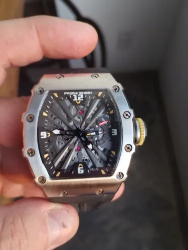 Relogio Pagani Desing PD1738 esqueletor vidro de safira