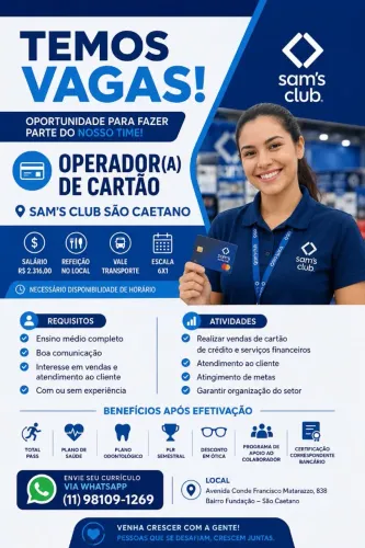 Vaga operador de cartão crédito ?