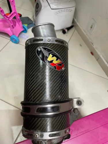 Escapamento Esportivo WR Exhaust (Ponteira Fibra de Carbono + Coletor)
