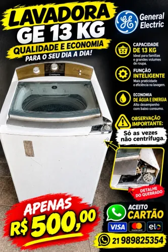Máquina de lavar 13kg só 600reais