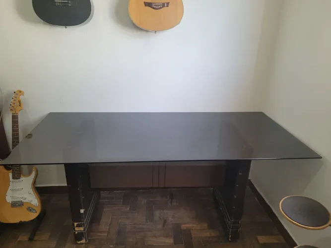 Mesa tampo de vidro 