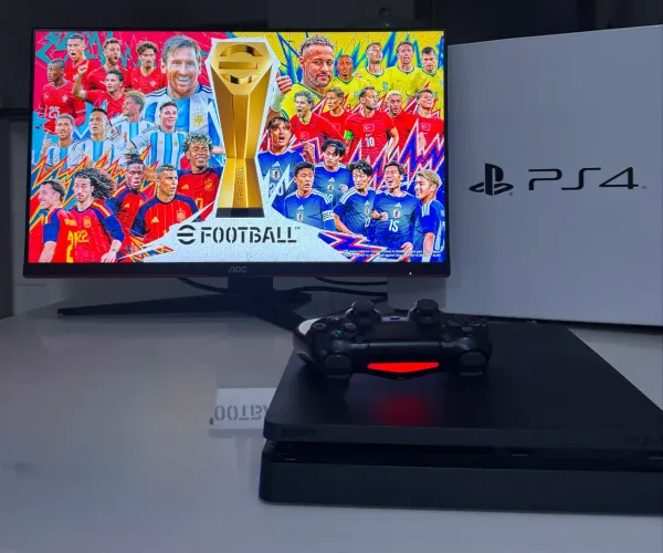 Ps4 Slim, 1 Tb memória, 1 Controle, com Caixa e mais de 30 jogos!!