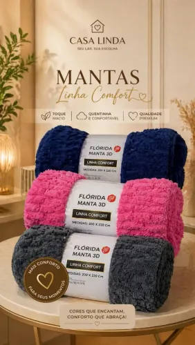 ?Kit c/3 Mantas Casal - entregamos e enviamos para os interiores próximos de manaus