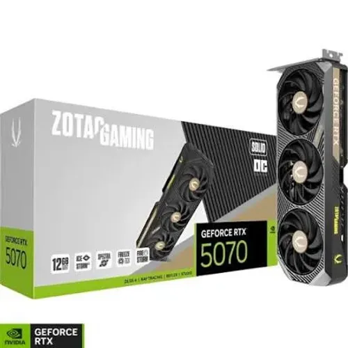Placa de Vídeo Zotac GeForce RTX5070 Solid 12GB GDDR7 PCI-Express