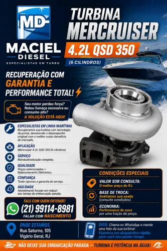 TURBINA MERCRUISER 4.2L QSD 350 - RECUPERAÇÃO COM GARANTIA 