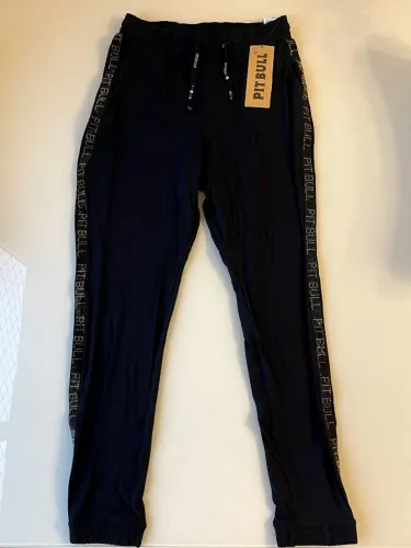 Calça Jogger Pit Bull Jeans Preta com Faixa Lateral de Logomania - Nova com Etiqueta