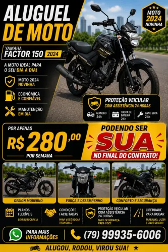 Moto Parcelada/Alugue e seja dono 280 semanal