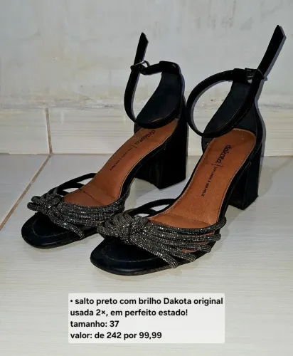 SALTO PRETO DAKOTA ORIGINAL! COM DESCONTO IMPERDIVEL!