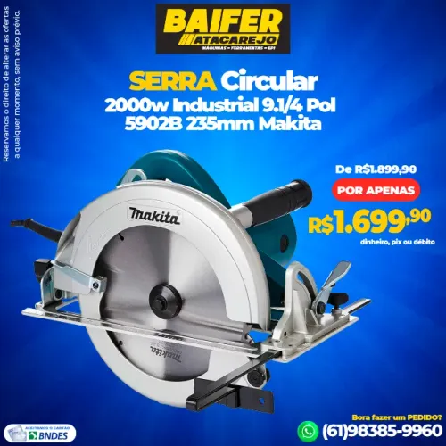 Serra Circular 2000w Industrial 9.1/4 Pol 5902B 235mm Makita