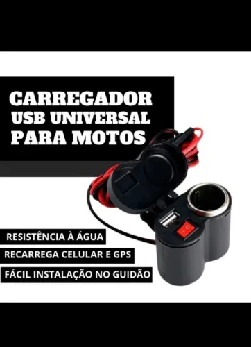 Carregador Universal Para Motos Usb