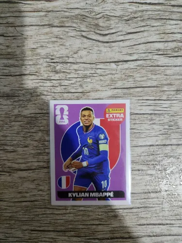 Figurinha extra Kylian Mbappé bordô, olhar descrição completa!