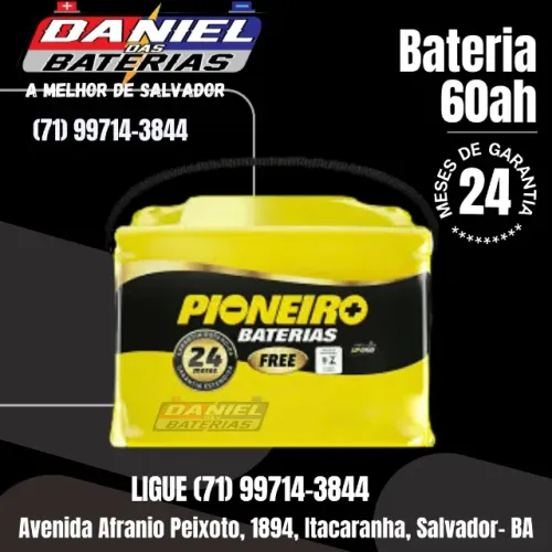 Bateria Pioneiro automotiva 60ah amperes , em Salvador - Bahia