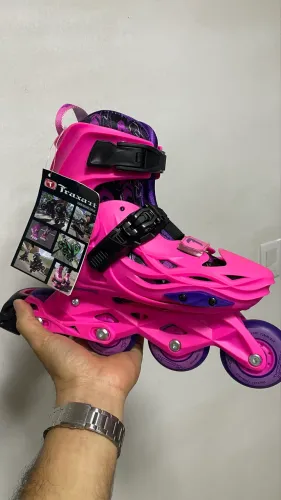 Patins inline Traxart Freemix infantil rosa 33 a 36