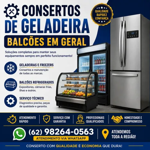 Consertos de geladeira, balcões, ar condicionado