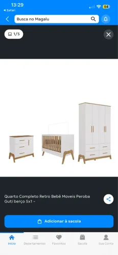 Jogo de quarto completo retrô bebê 