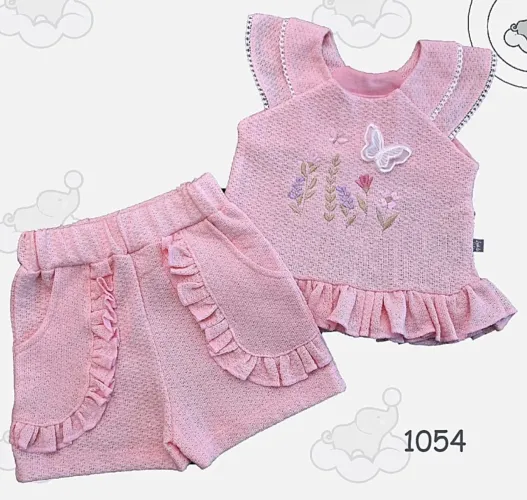 Conjunto infantil tricô rosa - 02 a 08 meses !