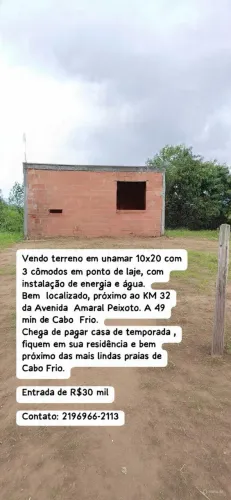 Terreno com 3 comodos