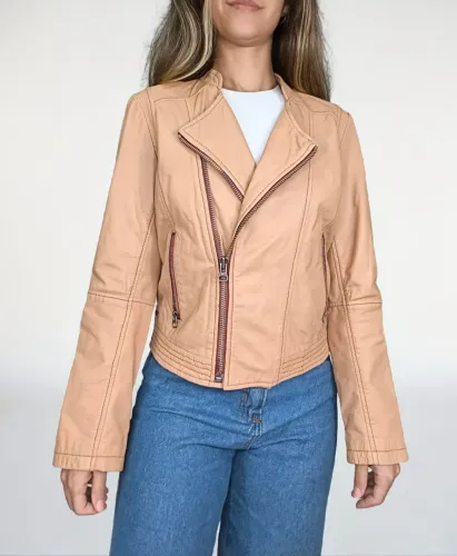 Jaqueta biker Levis de couro legítimo Tam 34