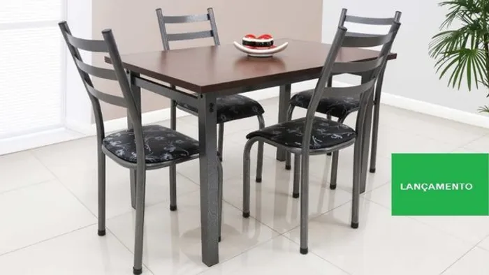 Oferta Mesa de Jantar Atenas c/ 04 cadeiras madeira = Frete + Montagem grátis!!