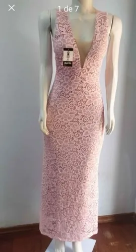 Vestido Renda M longo de festa/Madrinha Meriliz novo