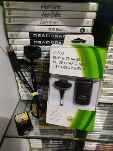 Kit bateria + cabo carregador pra controle Xbox 360