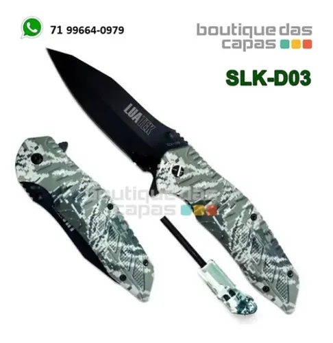 Faca cozinha canivete com pederneira luatek SLK-D03 SLK-D02