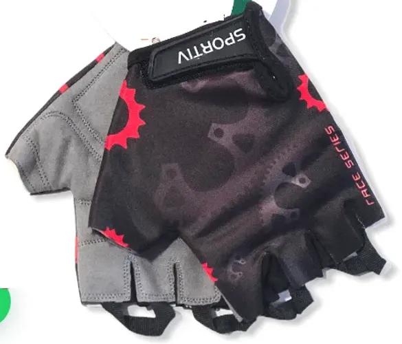 Luva Ciclismo Moto Motociclista Bike Bicicleta Fitness Em Lycra Estampada Dedo Curto. z882
