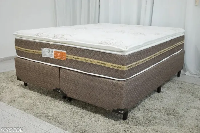 Box + Colchão Coimbra Queen 158x198x78 Molas Ensacadas D-33 rf544