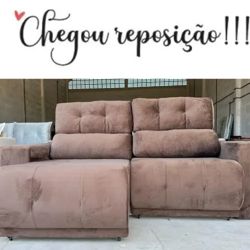 Sofá retrátil reposição, marrom 3 lugares