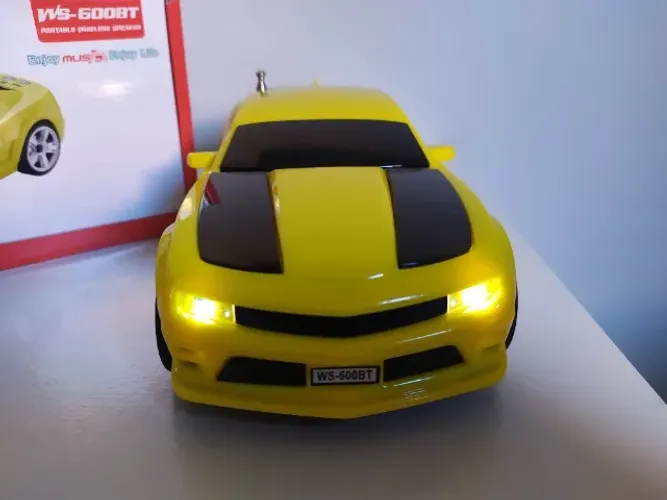 Caixa de Som Camaro Amarelo - Bluetooth e USB