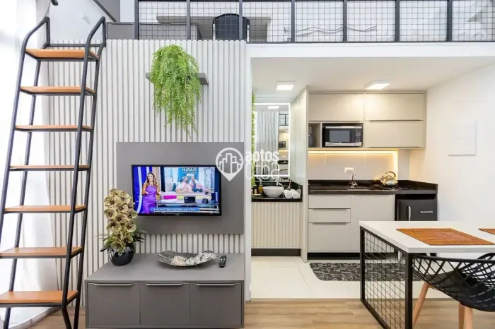Studio duplex com vaga e mobiliado a venda com vista para o Parque Barigui - Ecoville - Cu