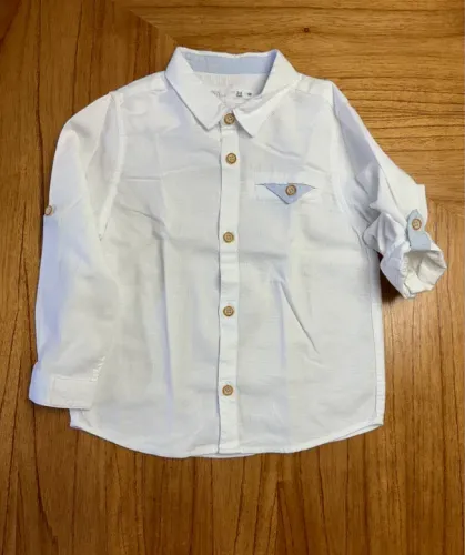 Camisa branca ZARA BABY BOY - 2/3 anos