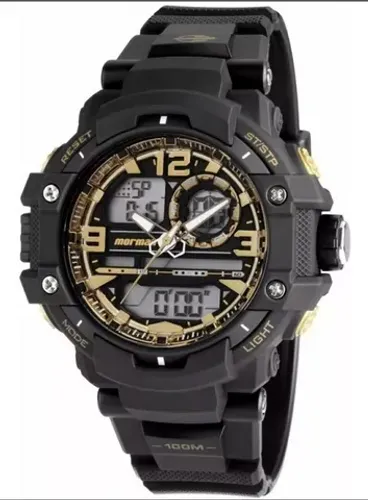 Relógio Mormaii Masculino Anadigi Mo0949/8u Dourado