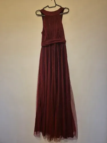 Vestido Longo Vermelho Bordô