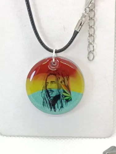 Colar Pingente Reggae Rasta Bob Marley