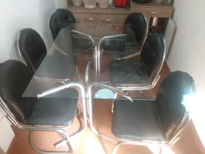 Mesa  de Jantar  Tampo Vidro