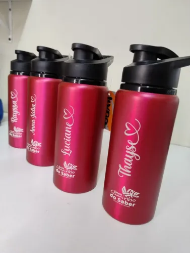 Garrafa gravada a laser!!! Brinde edeal para sua empresa!