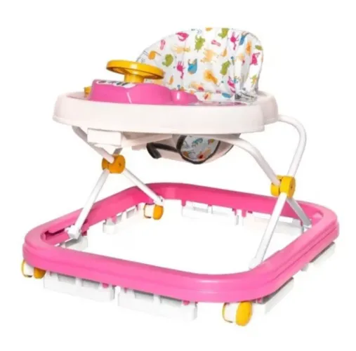 Andador infantil para bebê e criança com selo do inmetro-rosa