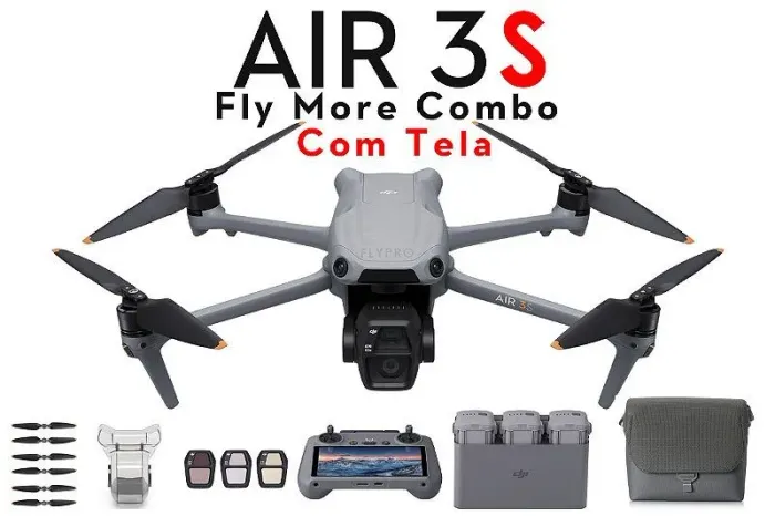 Drone Dji Air 3S Combo 3 baterias lacrado 10xsem juros