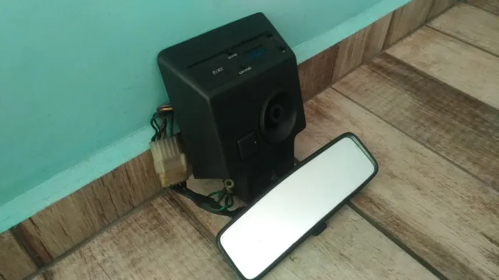 Espelho Retrovisor Interno+Relógio Fiat Uno/Prêmio/Elba