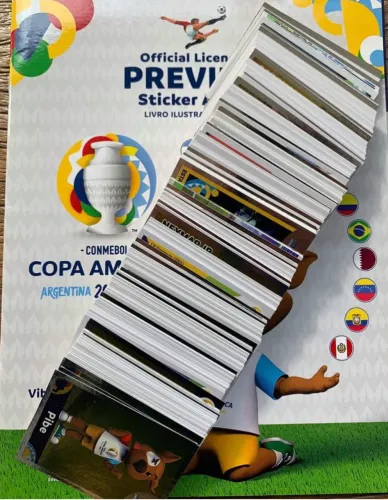 COPA AMÉRICA 2021 - PREVIEW - COMPLETO/FIGURINHAS PRA COLAR  CAPA CARTÃO - 300,00 + envio