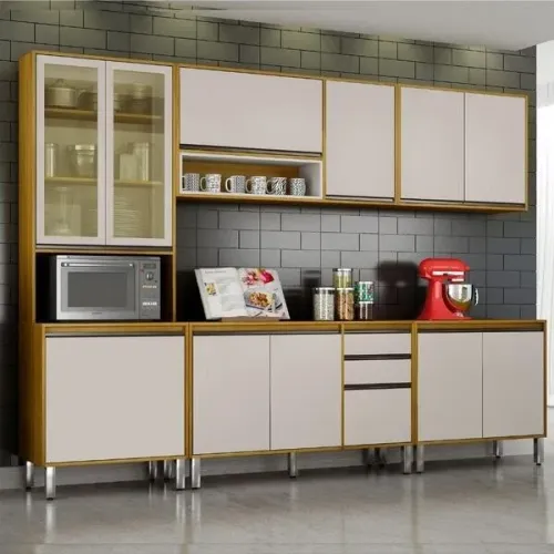 Armário de Cozinha Eduarda 12 Portas 2 Gavetas com LED DIRETO DE FÁBRICA!