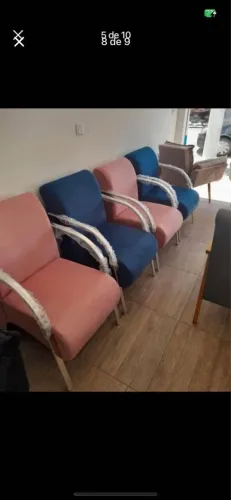 Poltronas Bellas braços alumínio modernas e confortáveis