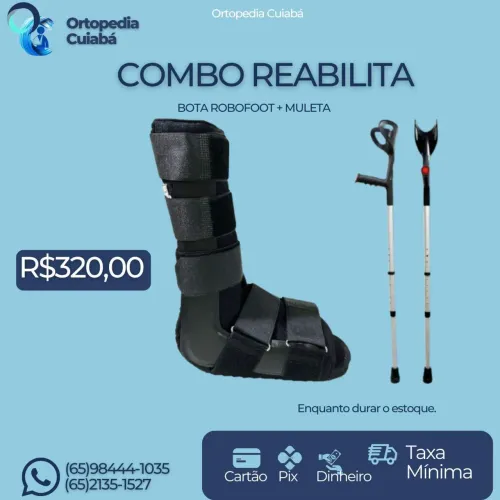 Kit de muleta e bota imobilizadora robofoot 