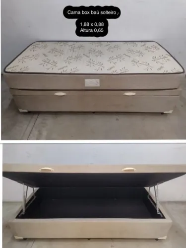 Cama Box Baú Solteiro com Colchão