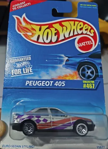 Hot Wheels Peugeot 405 blue card raro